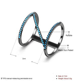 Rose Gold Platinum Plated Plated Knuckle Ring Kallaite Stone Blue B508