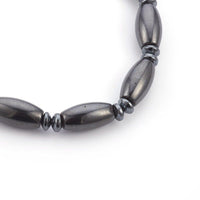 Non-Magnetic Synthetic Hematite Beads Necklace Brass Magnetic Clasp 18" P39