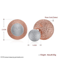Rose Yellow Gold Platinum Plated Earrings Stud Push Back Clasp L642