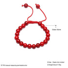 Glass Stone Beads Bracelet Adjustable Size 7MM  Lace Up Clasp L532