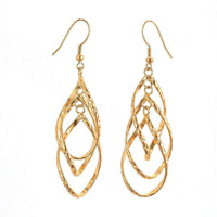 Stainless Steel Dangle Chandelier Earrings Drop Gold Silver 72X75mm P158