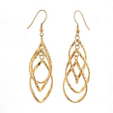 Stainless Steel Dangle Chandelier Earrings Drop Gold Silver 72X75mm P158