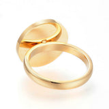 304 Stainless Steel Finger Rings Flat Round Gold Silver Z694