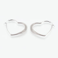 304 Stainless Steel Hoop Earrings Spring Heart Gold 49x39x5.5mm 0.6x1mm  P596