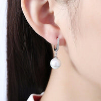 Yellow Gold Plated Earrings Drop Dangle AAA Zirconia  Latch Back Clasp L549