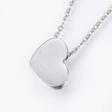 Stainless Steel Set Stud Earrings Pendant Necklaces Heart Gold Silver 17.7" P681