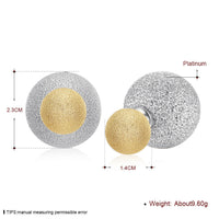 Rose Yellow Gold Platinum Plated Earrings Stud Push Back Clasp L642
