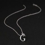 Sterling Silver Plated Necklace Women Pendant Initial Letter Alphabet B375