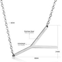 Stainless Steel Women's Unisex 18 Inch Necklace Pendant Letter Lobster Clasp S1