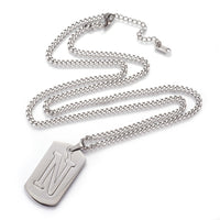 Stainless Steel Initial Pendant Necklace Lobster Chain Alphabet Letter 27" A385