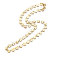 Stainless Steel Link Chain Necklaces Lobster Heart Gold 16.53 inches 42cm Z558