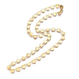 Stainless Steel Link Chain Necklaces Lobster Heart Gold 16.53 inches 42cm Z558