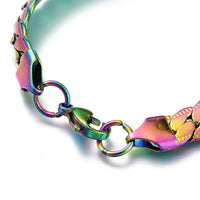 Stainless Steel Cuban Bracelet Lobster Multi-color 7" 6.3mm Z200