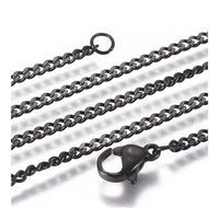Stainless Steel Curb Chain Neckalces Lobster Black Purple Rose Gold  21.6" P373