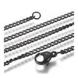 Stainless Steel Curb Chain Neckalces Lobster Black Purple Rose Gold  21.6" P373