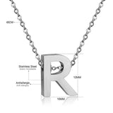 Stainless Steel Women's Unisex 18 Inch Necklace Pendant Letter Lobster Clasp S3