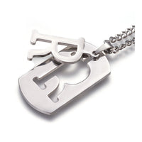 Stainless Steel Initial Pendant Necklace Lobster Chain Alphabet Letter 27" A385