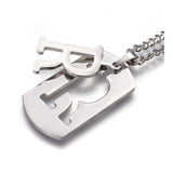 Stainless Steel Initial Pendant Necklace Lobster Chain Alphabet Letter 27" A385