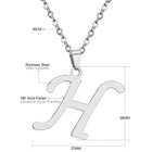 Stainless Steel Women's Unisex 18 Inch Necklace Pendant Letter Lobster Clasp S2
