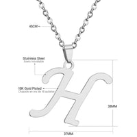 Stainless Steel Women's Unisex 18 Inch Necklace Pendant Letter Lobster Clasp S2