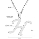 Stainless Steel Women's Unisex 18 Inch Necklace Pendant Letter Lobster Clasp S2