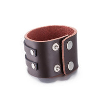 Leather Bracelet  9 Inches 49MM Push button L444