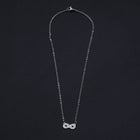 Stainless Steel Pendant Necklace Lobster Double Infinity Silver 16.7" Z592