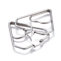 201 Stainless Steel Hoop Earrings Heart Stainless Steel Color 1.7" to 3.4" P541