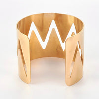 304 Stainless Steel Cuff Bangle Cuff Bracelet Gold Adjustable Size Z51