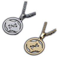 Stainless Steel Pendant Necklace Lobster Zodiac Sign Aries Gold 15.7" 1.5mm P68