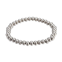 304 Stainless Steel Stretch Bracelet Beads Round Gold Silver Adjustable Z229
