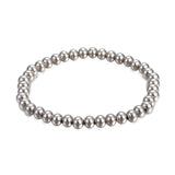 304 Stainless Steel Stretch Bracelet Beads Round Gold Silver Adjustable Z229
