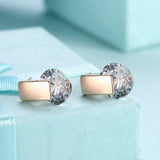 Platinum Plated Earrings Stud AAA Zirconia Blue Push Back Clasp L590