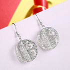 Yellow Gold Platinum Plated Earrings  Drop Dangle Fish Hook Clasp L646