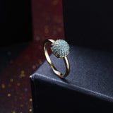 Yellow Gold Black Gunmetal Plated Halo Fashion Ring Kallaite Blue B494