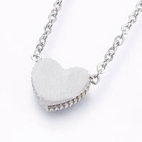 Stainless Steel Set Pendant Necklace Earrings Bracelets Enamel Heart 17" P721