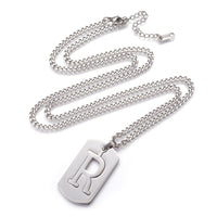 Stainless Steel Initial Pendant Necklace Lobster Chain Alphabet Letter 27" A385
