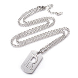 Stainless Steel Initial Pendant Necklace Lobster Chain Alphabet Letter 27" A385