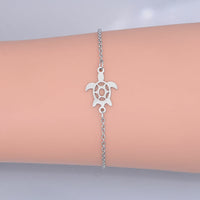 201 Stainless Steel Link Bracelet Lobster Turtle Silver Gold Adjustable P254