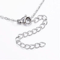 Stainless Steel Pendant Necklace Stud Earrings Set Heart Silver 18" P805