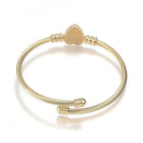 316 Stainless Steel Torque Bangles Heart Flexible Rose Gold Silver 2.2" P281