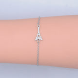 Stainless Steel Bracelet Lobster Eiffel Tower Silver Ajustable Z215