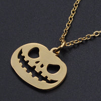 Halloween Stainless Steel Pendant Necklace Lobster Pumpkin Gold Silver 16" Z601
