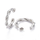 Stainless Steel Half Hoop Earrings Stud  Hypoallergenic Twisted Ring Gold Z277