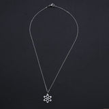 Stainless Steel Pendant Necklace Lobster Flower Silver 15.74" 40cm 1.5mm Z598