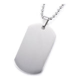 Stainless Steel Pendant Necklace Mirror Surface Rectangle Gold 23.5"  A255
