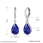 Yellow Gold Platinum Plated Earrings Drop Dangle Zirconia L585