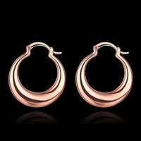 Rose Gold Latch Back Hoop Bali Earrings L125