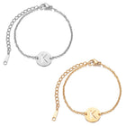 Stainless Steel Bracelet Chains Lobster Alphabet Letter Adjustable 1.5mm P269