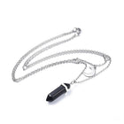 Malachite Bullet Pendant Necklace 316 Stainless Steel Lobster Clasp 16" Z509